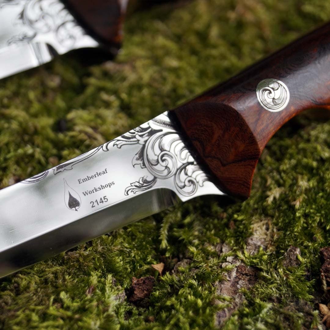 Emberleaf Workshops handmade engraved knife